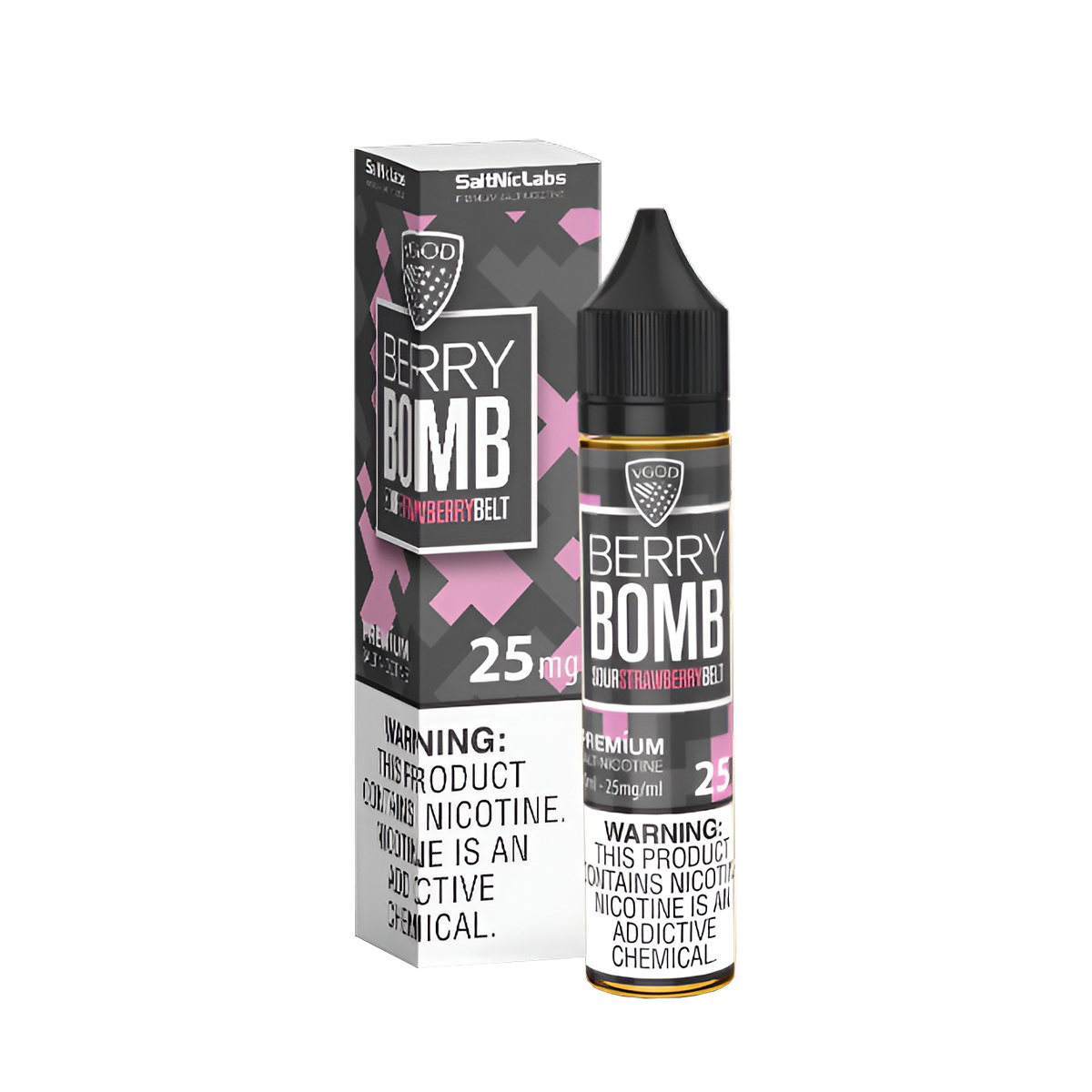 VGOD Bomb Line Salt Nicotine Vape Juice 25 Mg 30 Ml Berry Bomb (Sour Strawberry Belt)