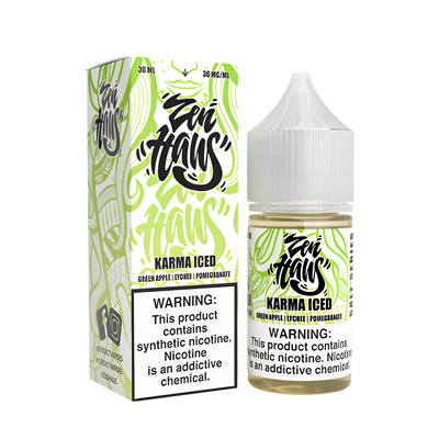 Zen Haus Salt Nicotine Vape Juice 30 Mg Karma Ice (Green Apple Lychee Pomegranate)