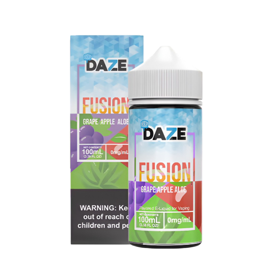7 Daze Fusion Iced Freebase Vape Juice 0 Mg Grape Apple Aloe Iced 