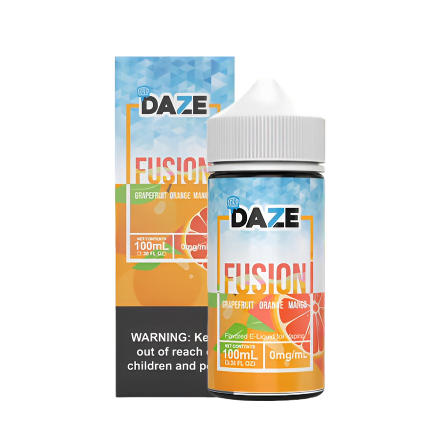7 Daze Fusion Iced Freebase Vape Juice 0 Mg Grapefruit Orange Mango Iced 