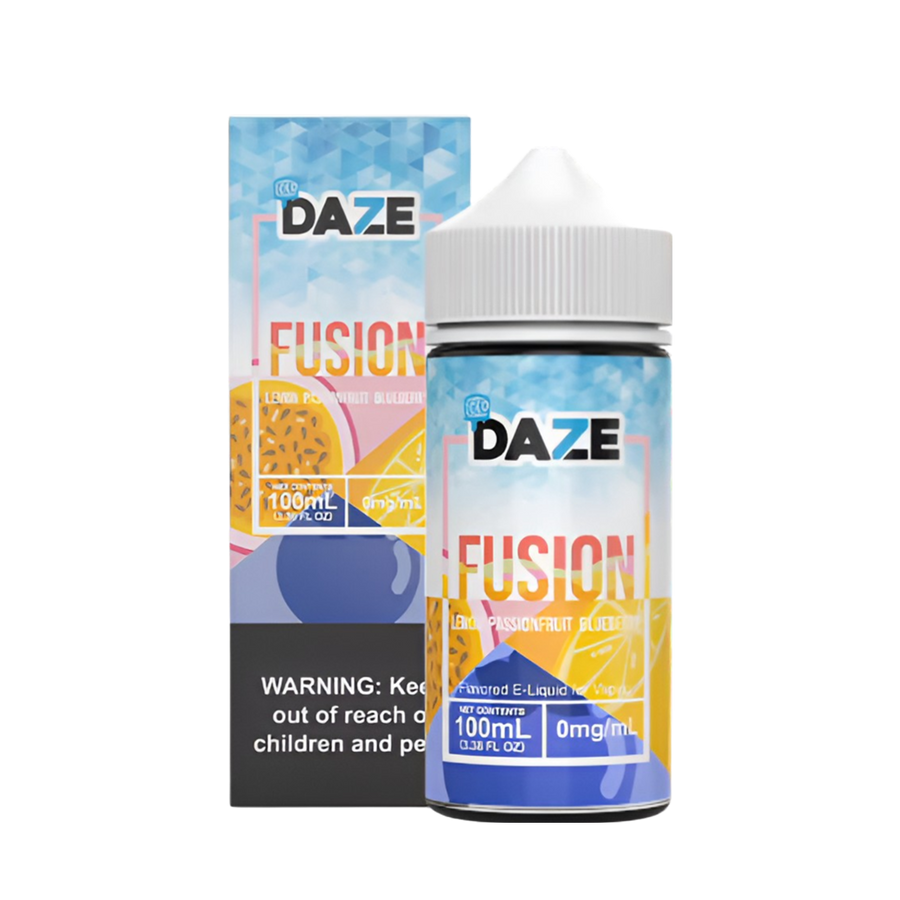 7 Daze Fusion Iced Freebase Vape Juice 0 Mg Lemon Passionfruit Blueberry Iced 