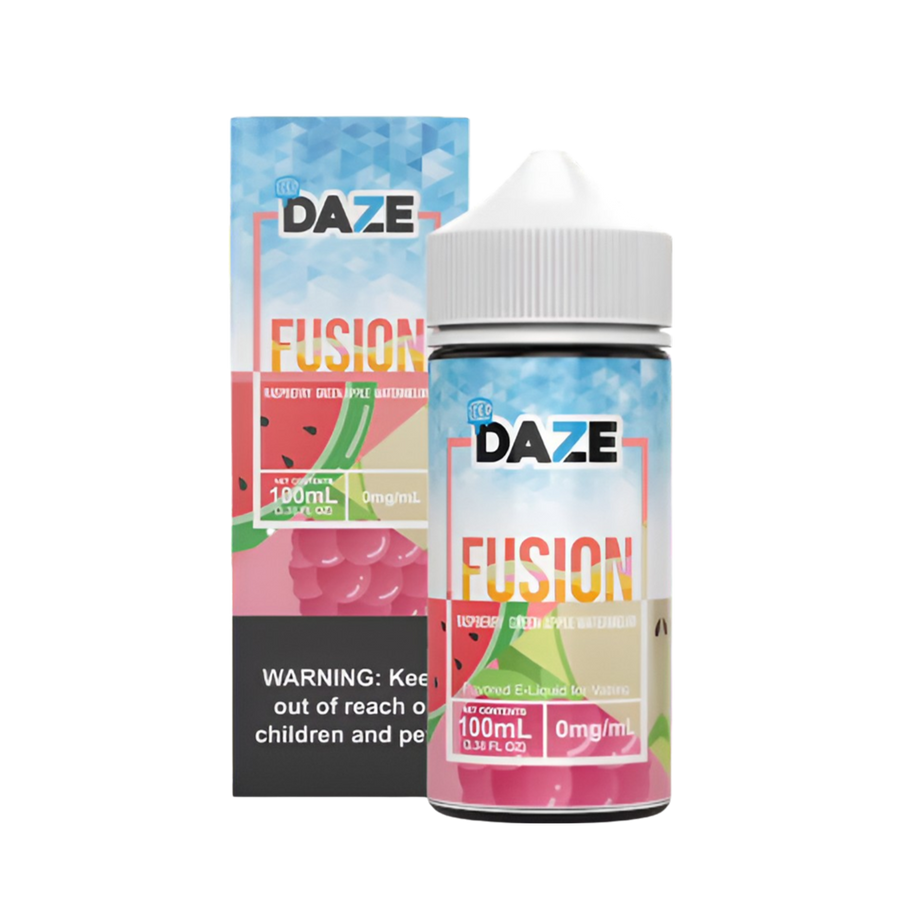 7 Daze Fusion Iced Freebase Vape Juice 0 Mg Raspberry Green Apple Watermelon Iced 