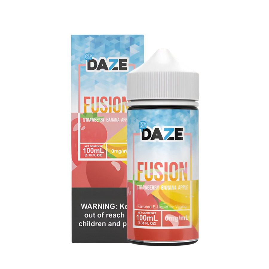 7 Daze Fusion Iced Freebase Vape Juice 0 Mg Strawberry Banana Apple Iced 