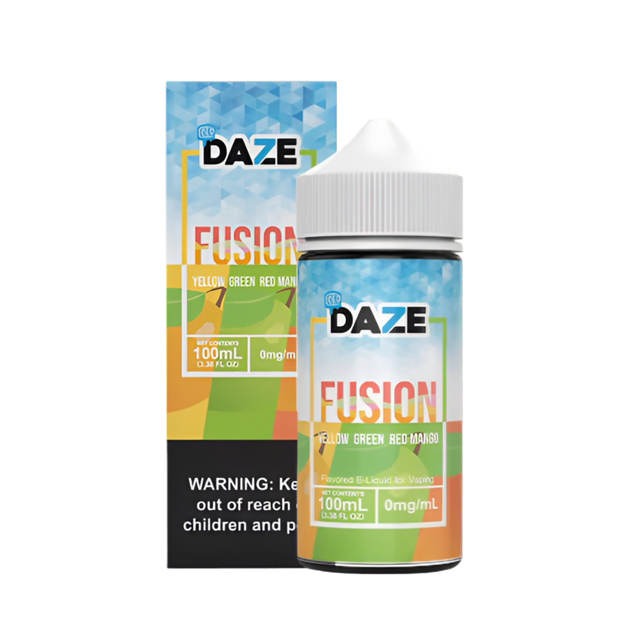 7 Daze Fusion Iced Freebase Vape Juice 0 Mg Yellow Green Red Mango Iced 