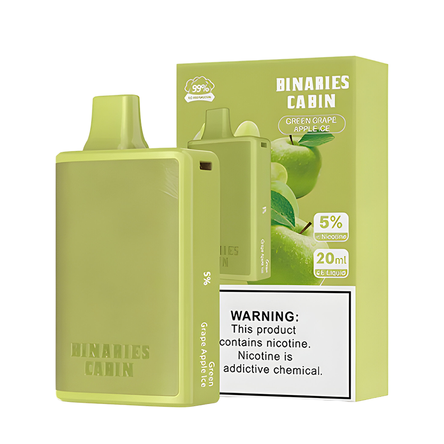 HorizonTech Binaries Cabin 10000 Disposable Vape Green Grape Apple Ice 50 Mg 