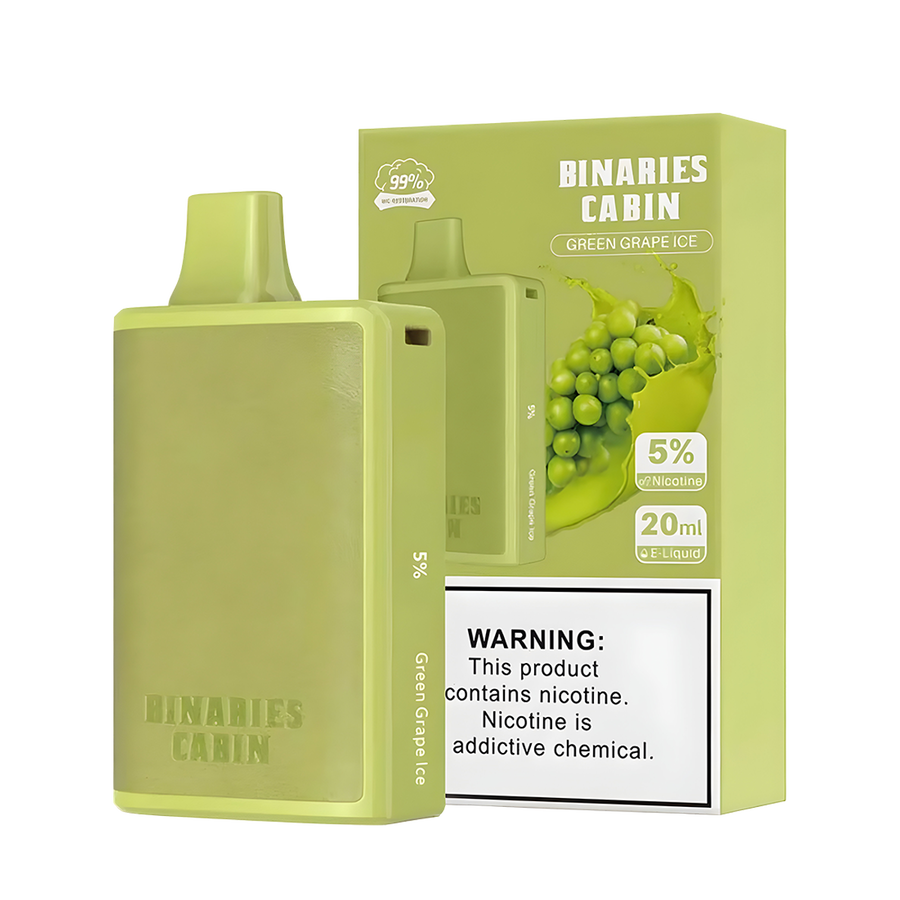 HorizonTech Binaries Cabin 10000 Disposable Vape Green Grape Ice 50 Mg 
