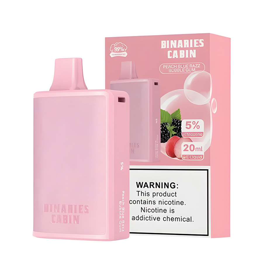 HorizonTech Binaries Cabin 10000 Disposable Vape Peach Blue Raze Bubblegum 20 Mg 