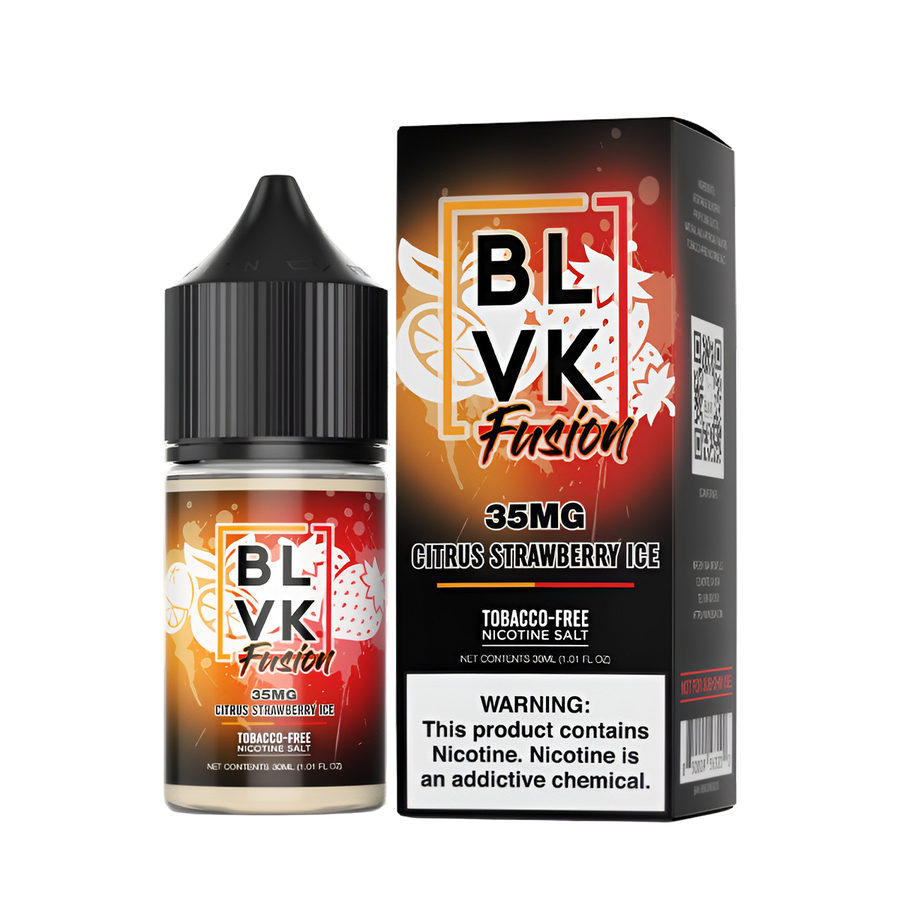 BLVK Fusion Salt Nicotine Vape Juice 35 Mg Citrus Strawberry Ice 