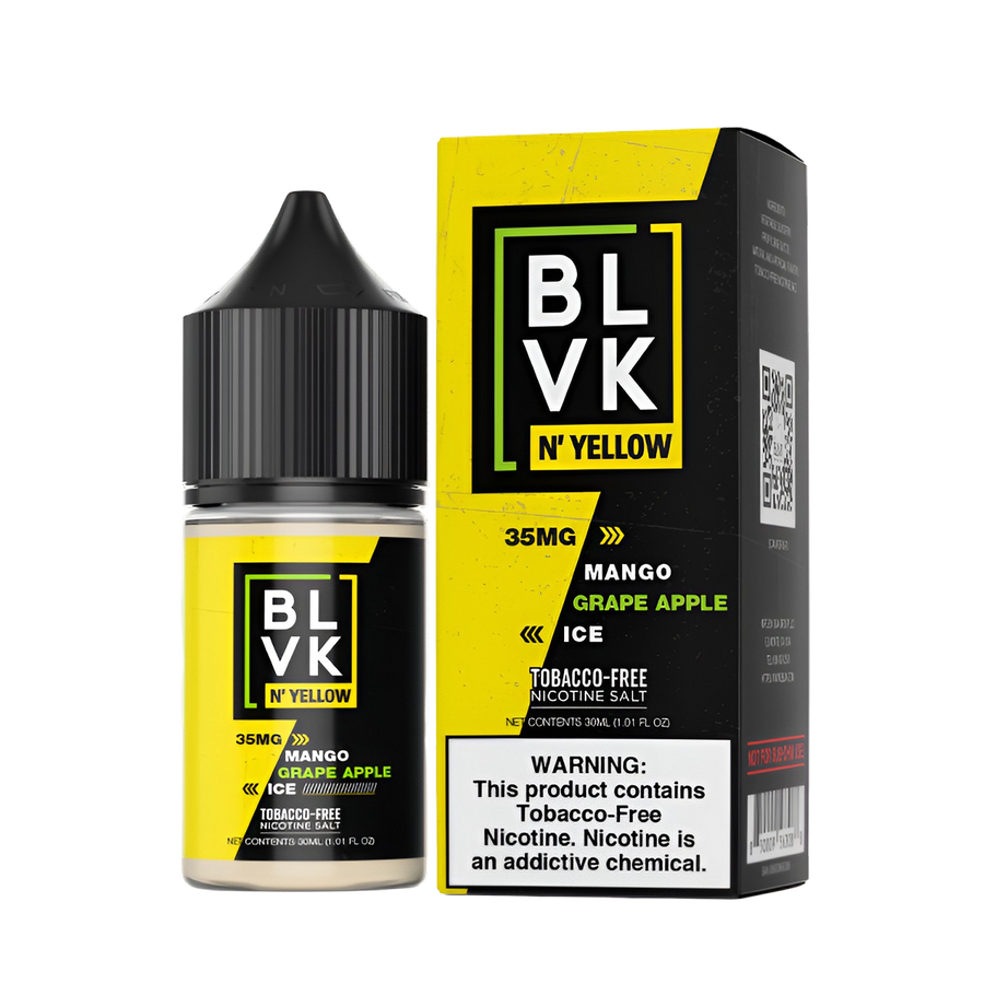 BLVK N' Yellow Salt Nicotine Vape Juice 35 Mg Mango Grape Apple Ice 