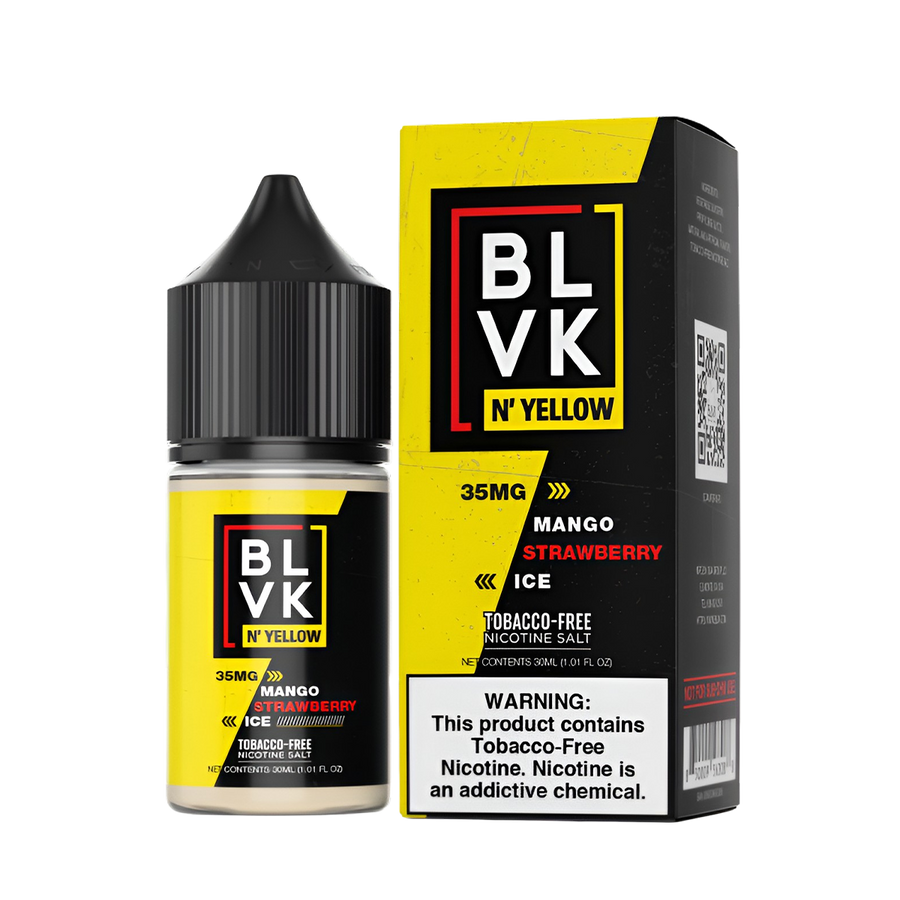 BLVK N' Yellow Salt Nicotine Vape Juice 35 Mg Mango Strawberry Ice 