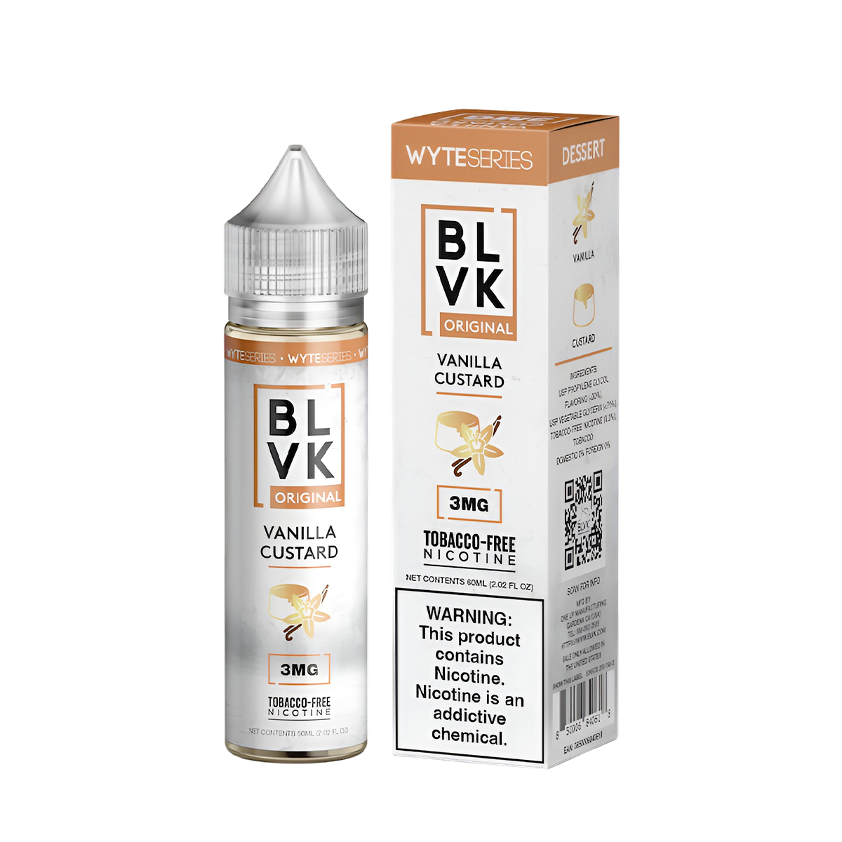 BLVK Wyte Freebase Vape Juice | 0 ~ 6 Mg Nic in 3 Flavors BLVK Wyte Freebase Vape Juice | 0 ~ 6 Mg Nic in 3 Flavors