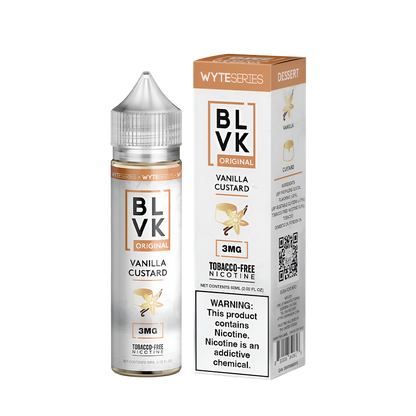 BLVK Wyte Freebase Vape Juice 0 Mg Vanilla Custard 