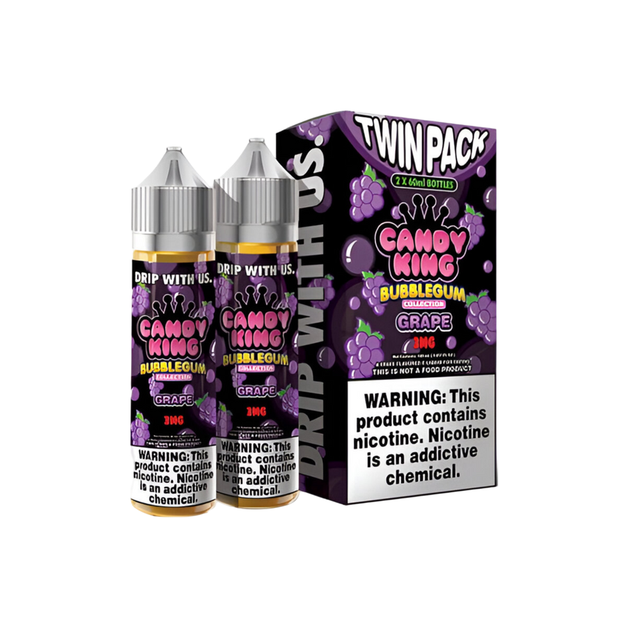 Candy King Twin Pack Freebase Vape Juice 6 Mg Bubblegum Grape 