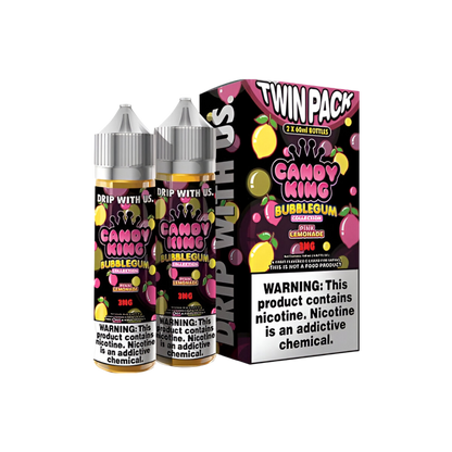 Candy King Twin Pack Freebase Vape Juice 0 Mg 2 x 60 Ml Bubblegum Pink Lemonade