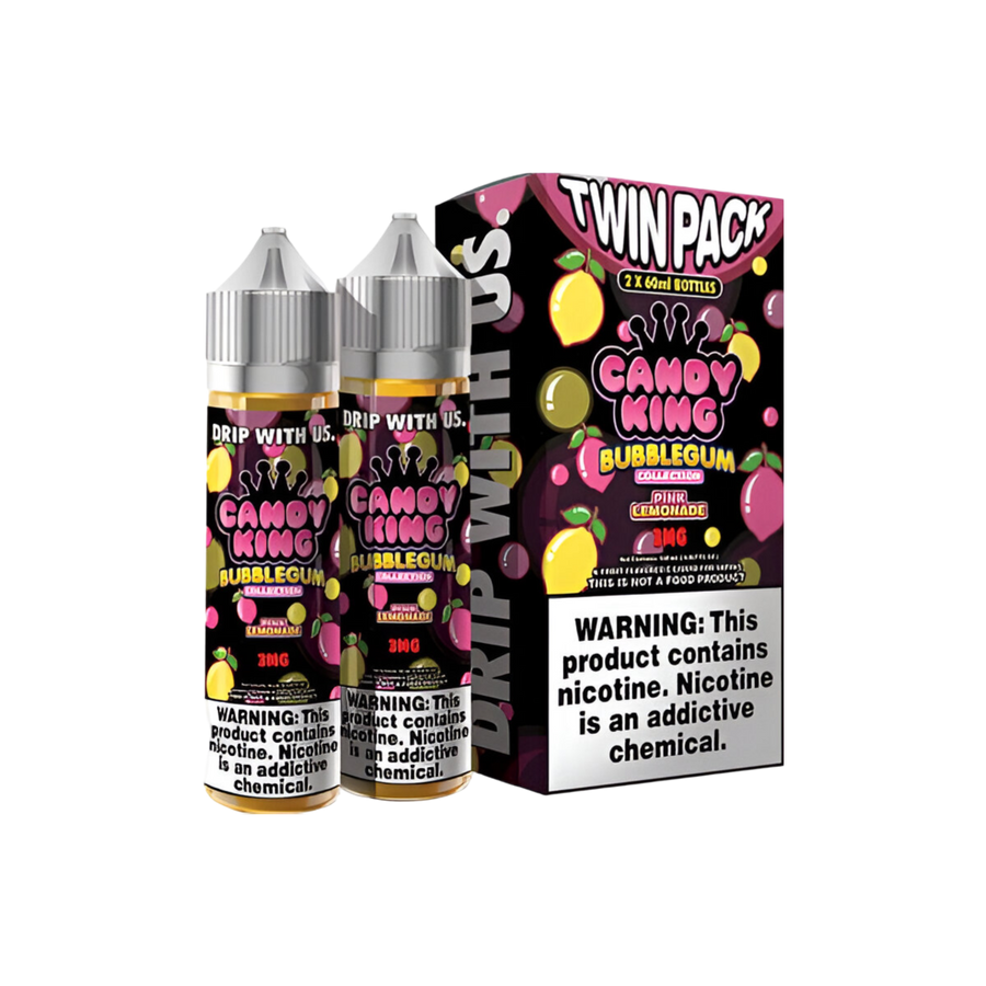 Candy King Twin Pack Freebase Vape Juice 3 Mg Bubblegum Pink Lemonade 
