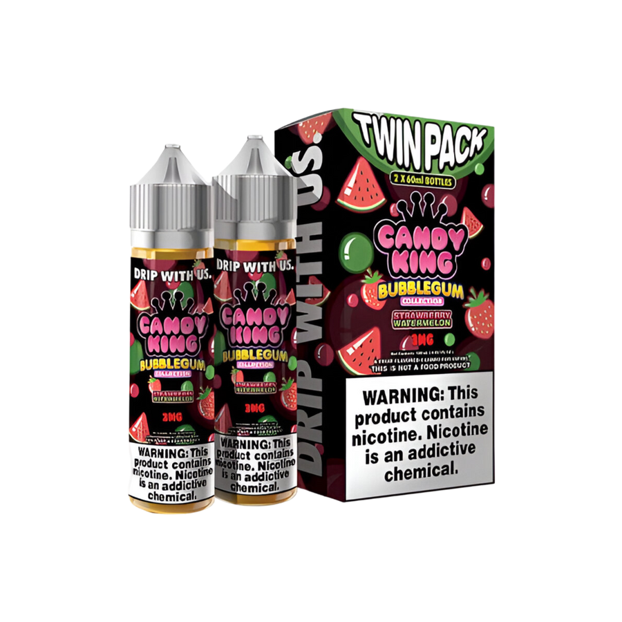Candy King Twin Pack Freebase Vape Juice 3 Mg Bubblegum Strawberry Watermelon 