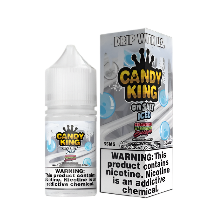Candy King Iced Salt Nicotine Vape Juice 35 Mg Bubblegum (Strawberry Watermelon) Iced 