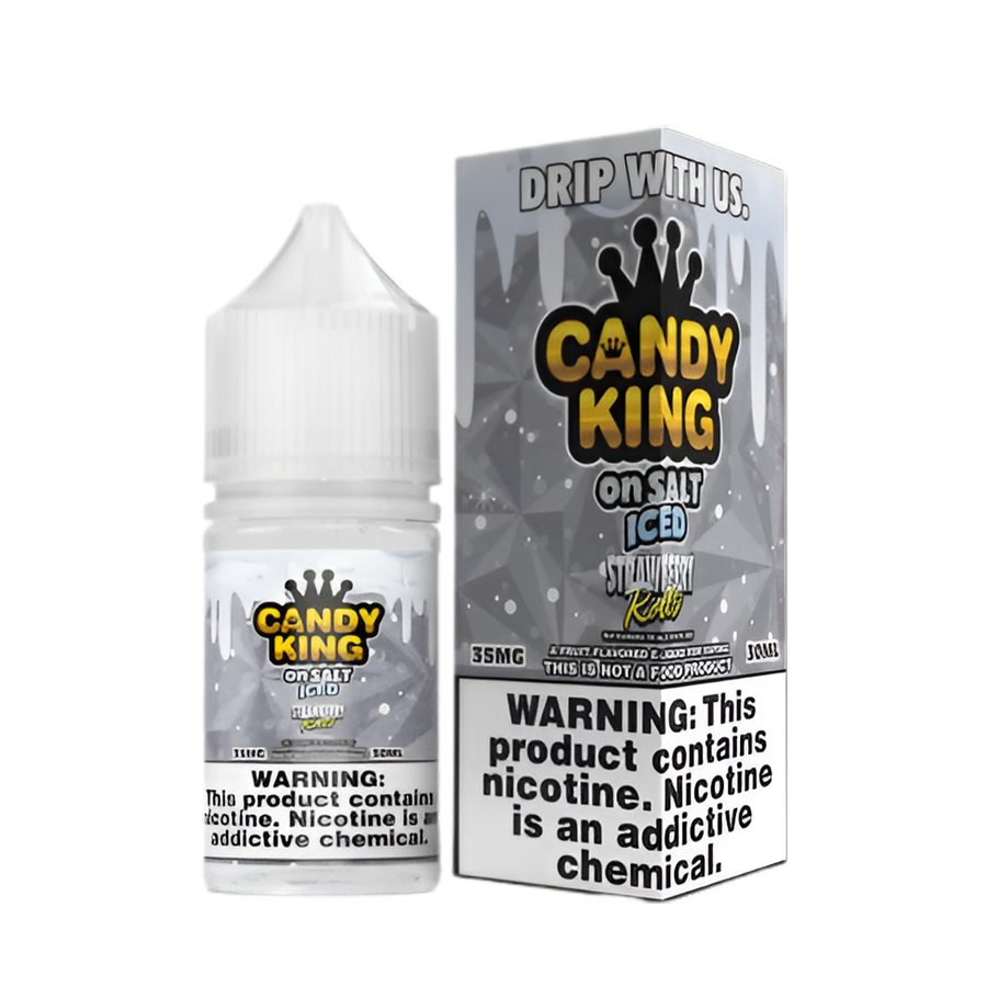 Candy King Iced Salt Nicotine Vape Juice 35 Mg Strawberry Rolls Iced 
