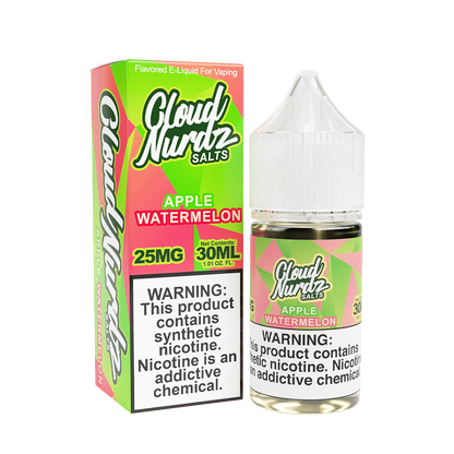 Cloud Nurdz Salt Nicotine Vape Juice 25 Mg 30 Ml Apple Watermelon