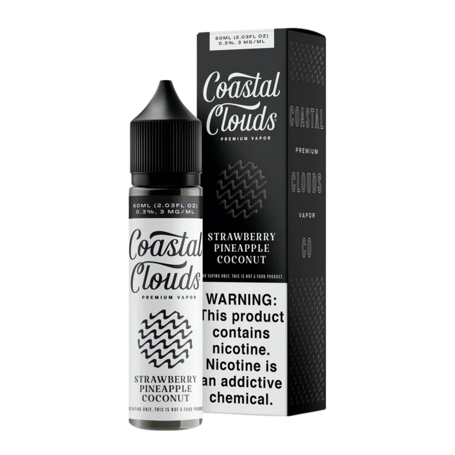 Coastal Clouds Freebase Vape Juice 0 Mg Strawberry Pineapple Coconut 