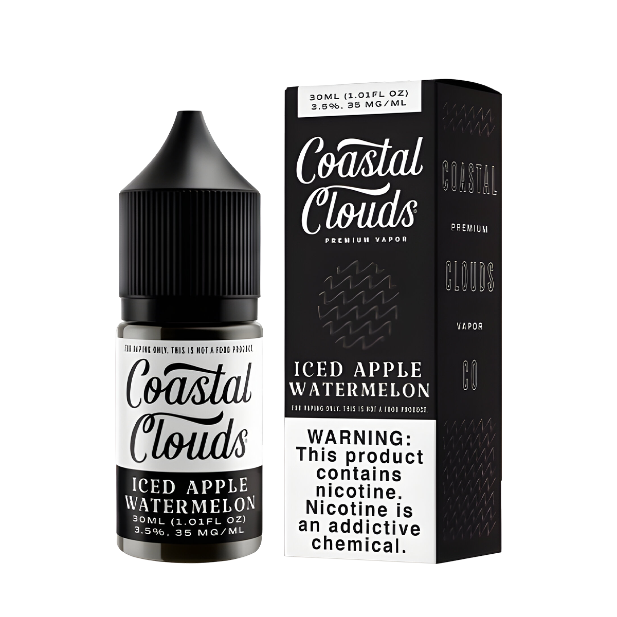 Coastal Clouds Salt Nicotine Vape Juice 35 Mg 30 Ml Iced Apple Watermelon