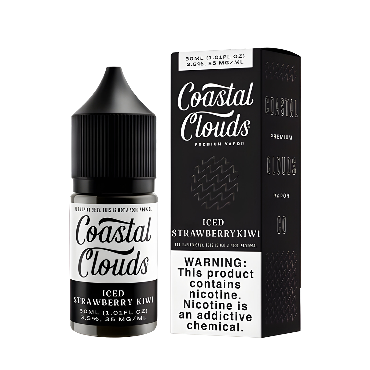 Coastal Clouds Salt Nicotine Vape Juice 50 Mg 30 Ml Iced Strawberry Kiwi