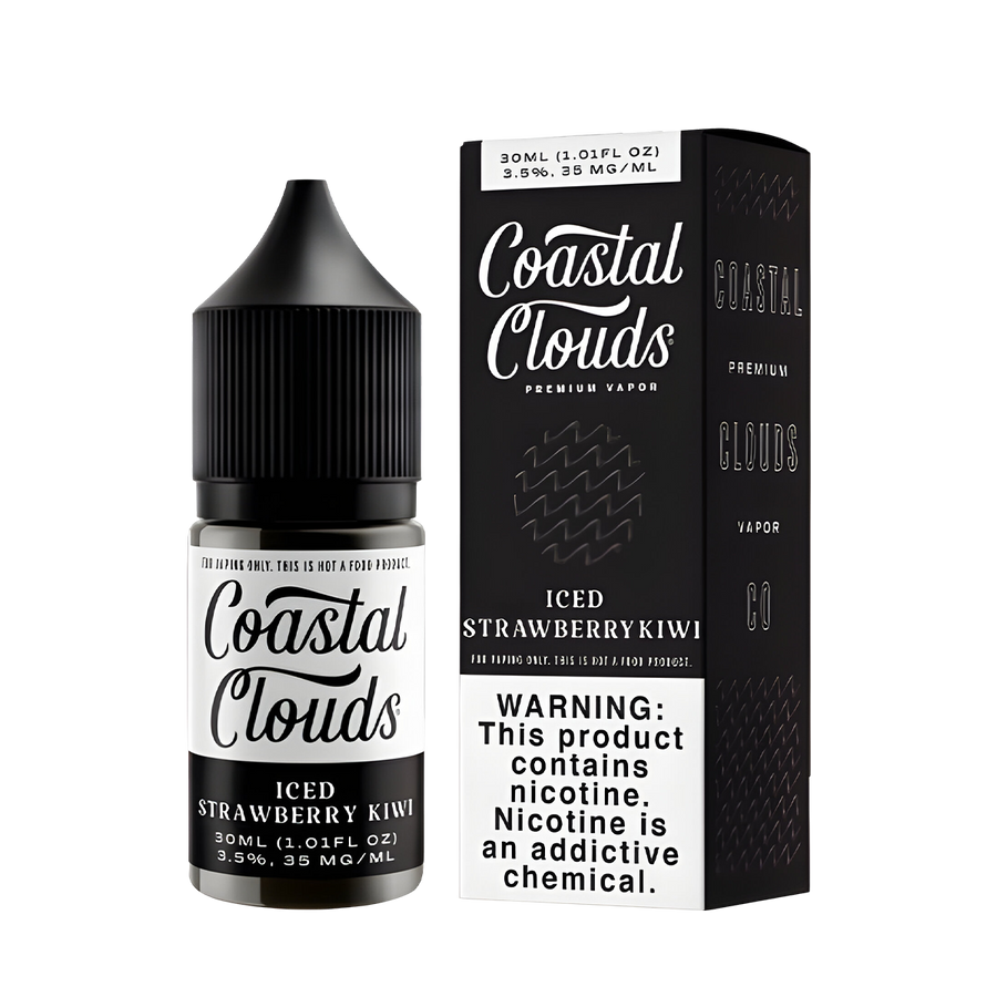 Coastal Clouds Salt Nicotine Vape Juice 50 Mg Iced Strawberry Kiwi 