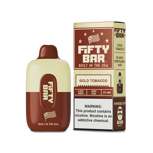 Fifty Bar 6500 Disposable Vape Gold Tobacco  