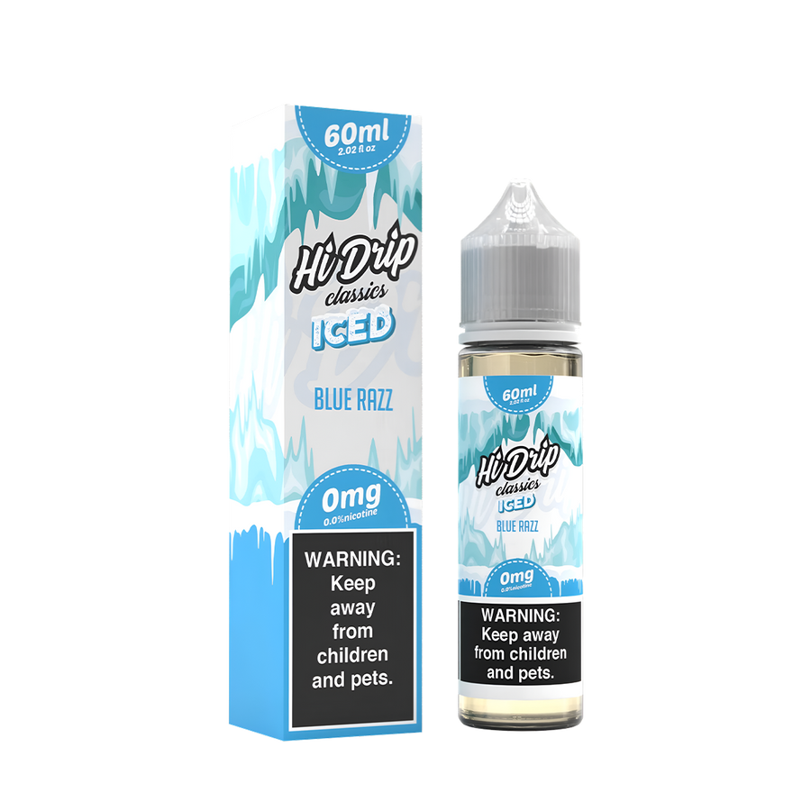 Hi Drip Classics Iced Freebase Vape Juice 0 Mg Blue Razz Iced 