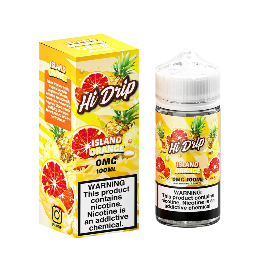 Hi Drip Freebase Vape Juice 0 Mg Island Orange 