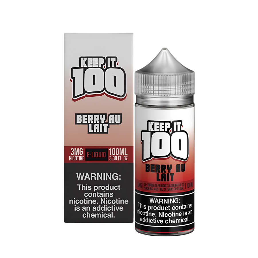 Keep it 100 Original Flavors Freebase Vape Juice 0 Mg Berry Au Lait 
