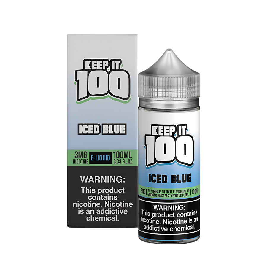 Keep it 100 Original Flavors Freebase Vape Juice 0 Mg Iced Blue 