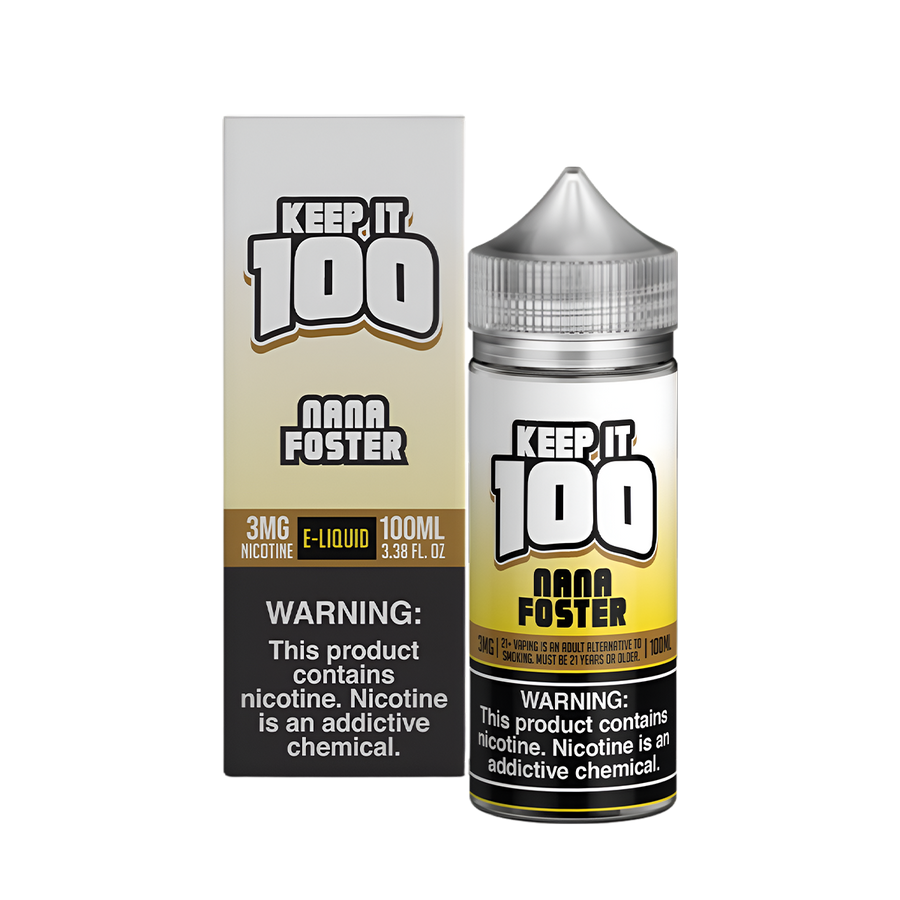 Keep it 100 Original Flavors Freebase Vape Juice 0 Mg Nana Foster 