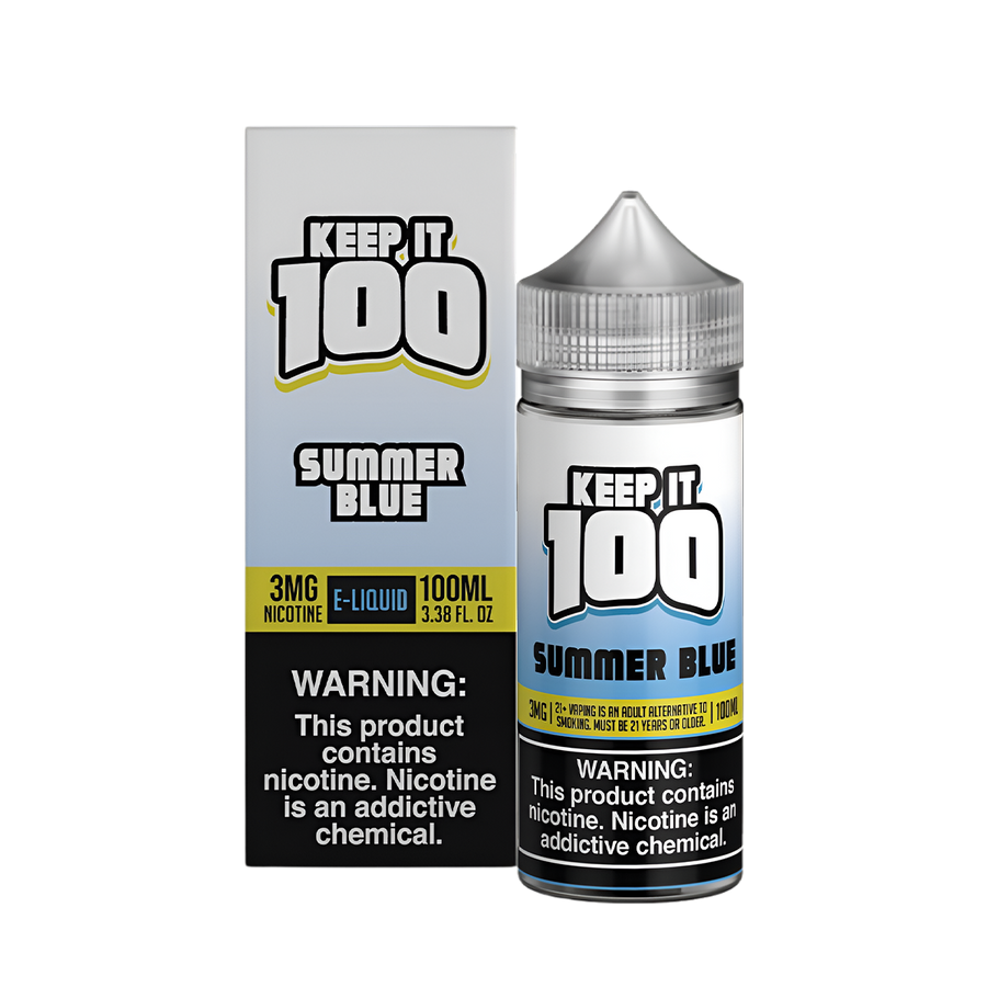 Keep it 100 Original Flavors Freebase Vape Juice 0 Mg Summer Blue 
