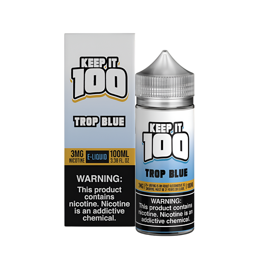 Keep it 100 Original Flavors Freebase Vape Juice 0 Mg Tropical Blue 