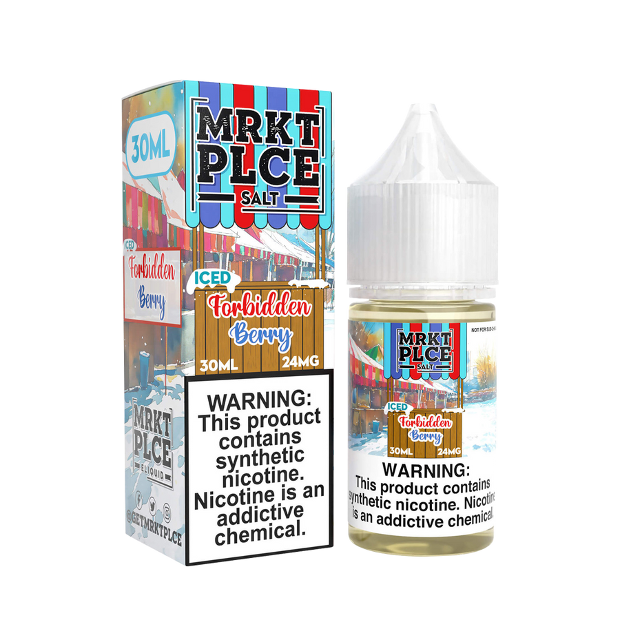 MRKT PLCE Salt Nicotine Vape Juice 24 Mg Iced Forbidden Berry 