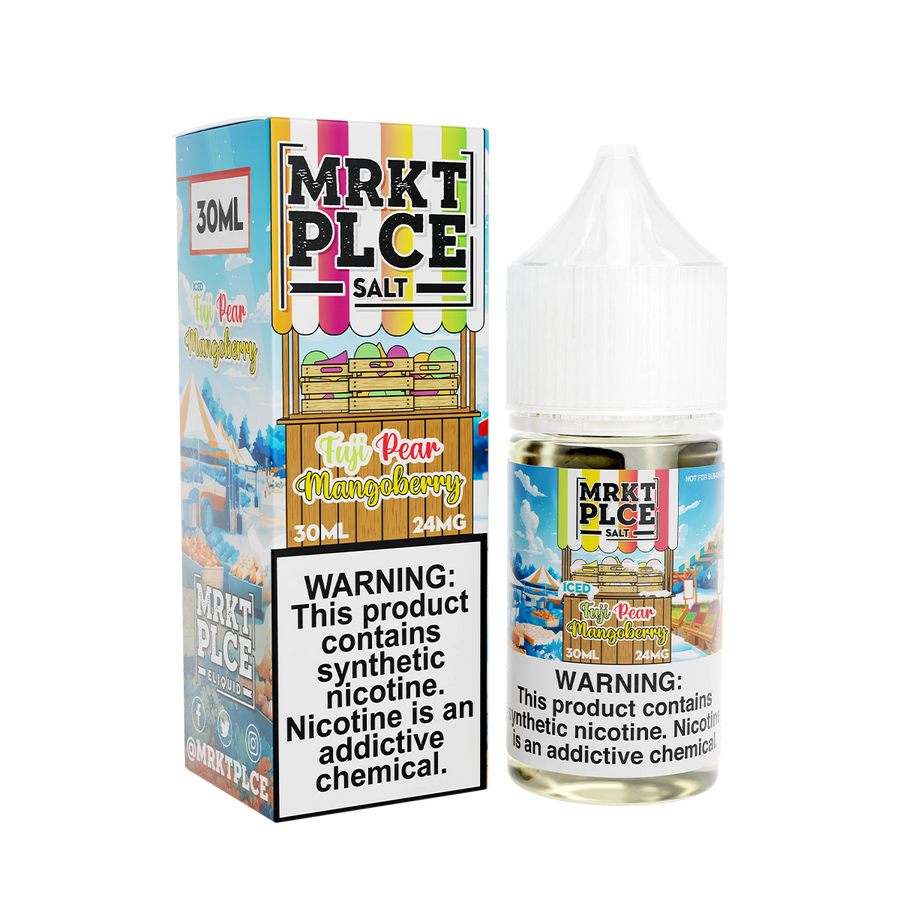MRKT PLCE Salt Nicotine Vape Juice 24 Mg Iced Fuji Pear Mangoberry 