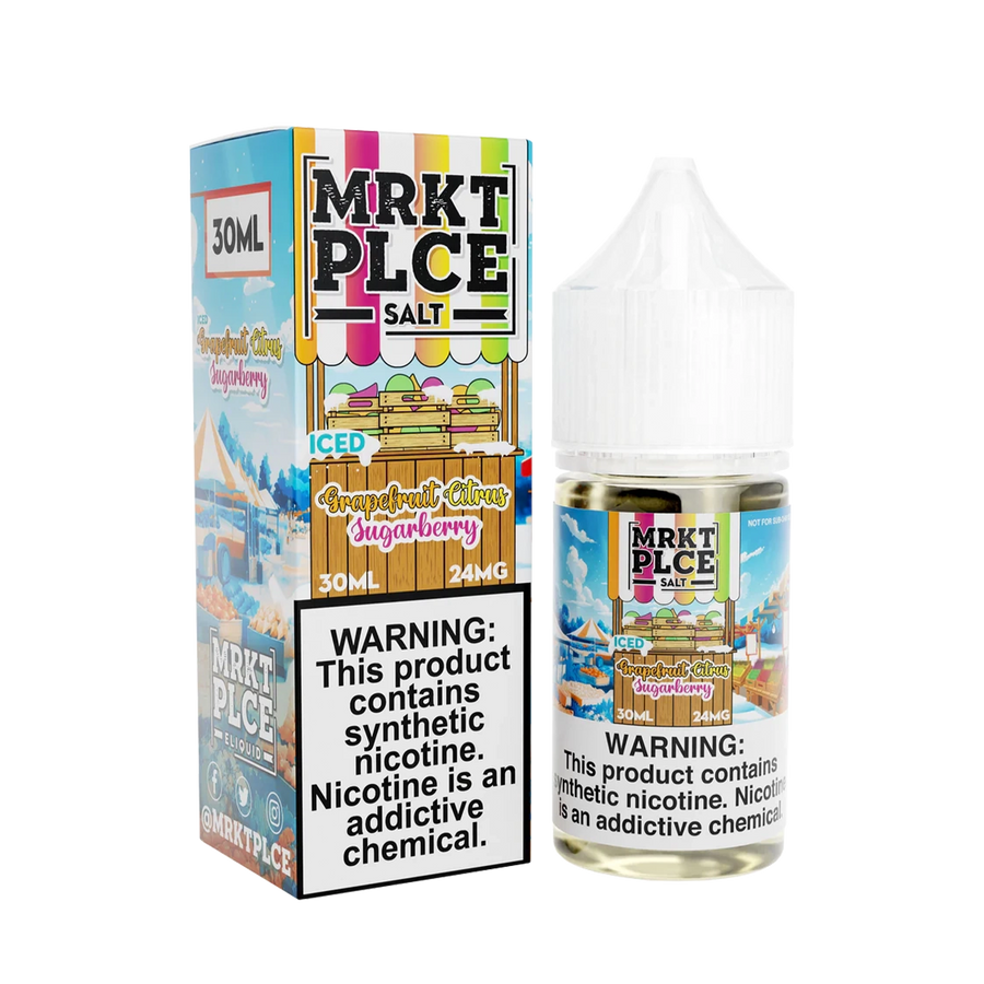 MRKT PLCE Salt Nicotine Vape Juice 24 Mg Iced Grapefruit Citrus Sugarberry 