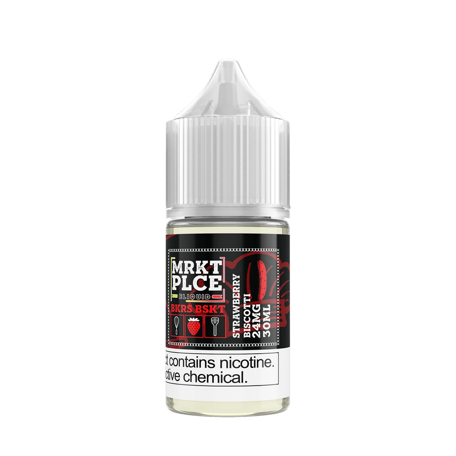 MRKT PLCE Salt Nicotine Vape Juice 24 Mg Strawberry Biscotti 