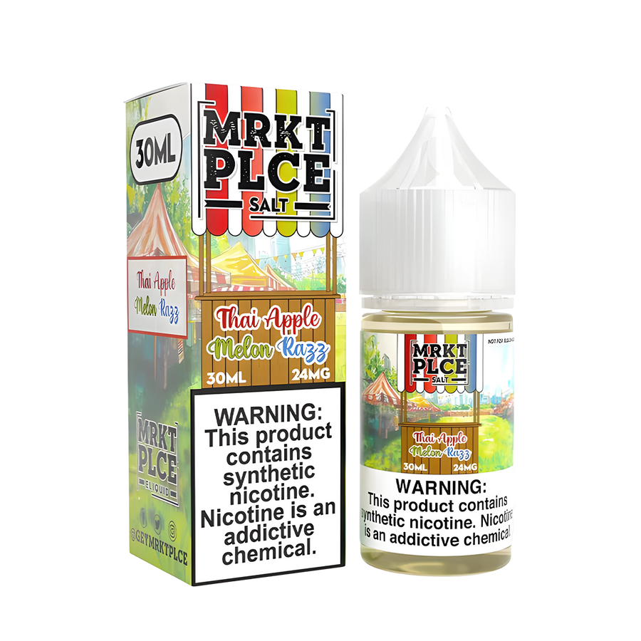 MRKT PLCE Salt Nicotine Vape Juice 24 Mg Thai Apple Melon Razz 