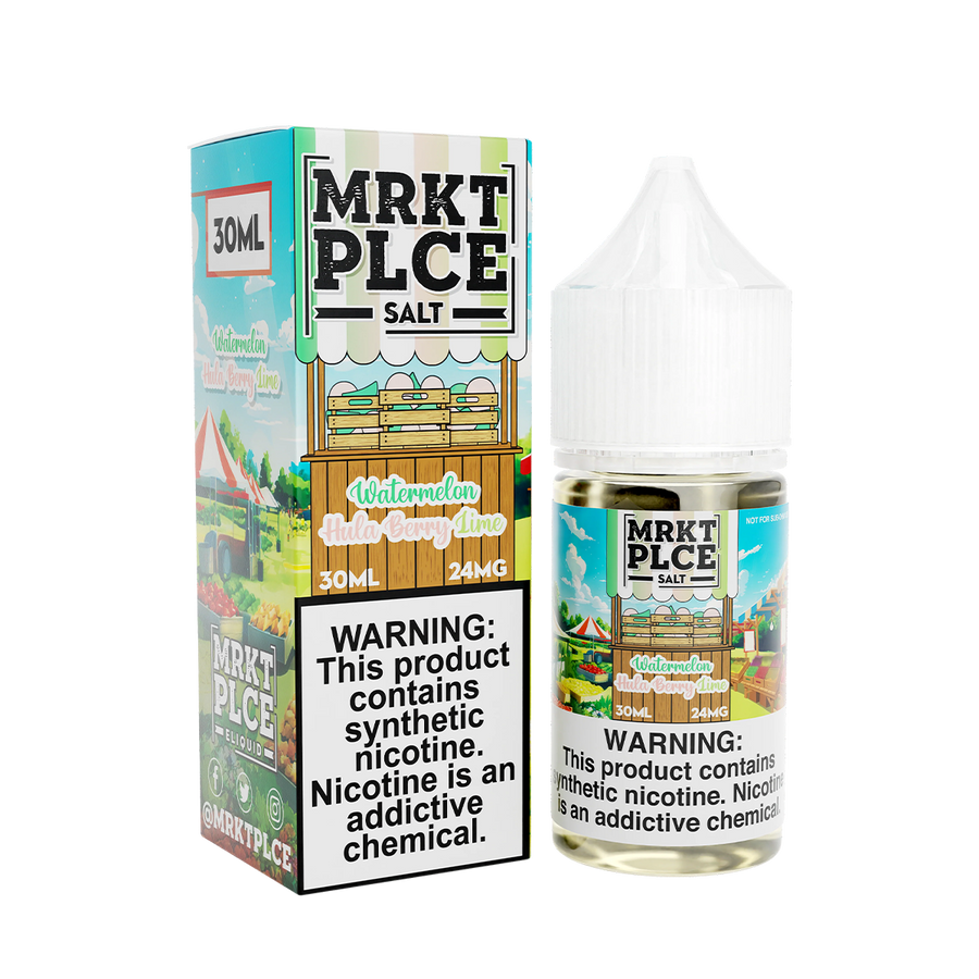 MRKT PLCE Salt Nicotine Vape Juice 24 Mg Watermelon Hula Berry Lime 