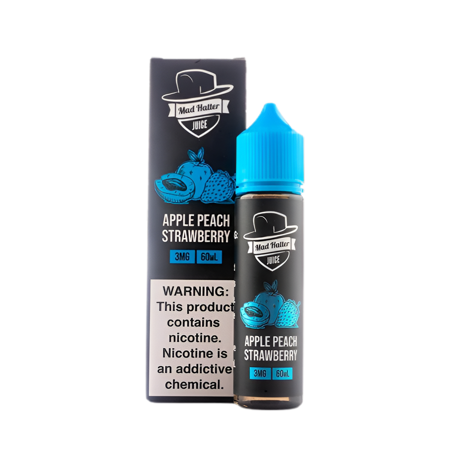 Mad Hatter Freebase Vape Juice 3 Mg Apple Peach Strawberry 