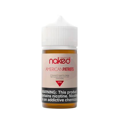 Naked 100 Tobacco Freebase Vape Juice 0 Mg 60 Ml American Patriots (Classic-Cut Tobacco)