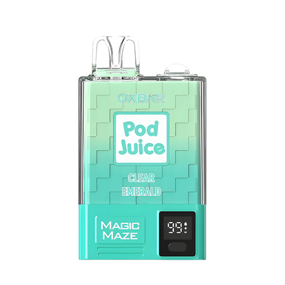 Oxbar x Pod Juice Magic Maze Pro Disposable Vape Clear Emerald  