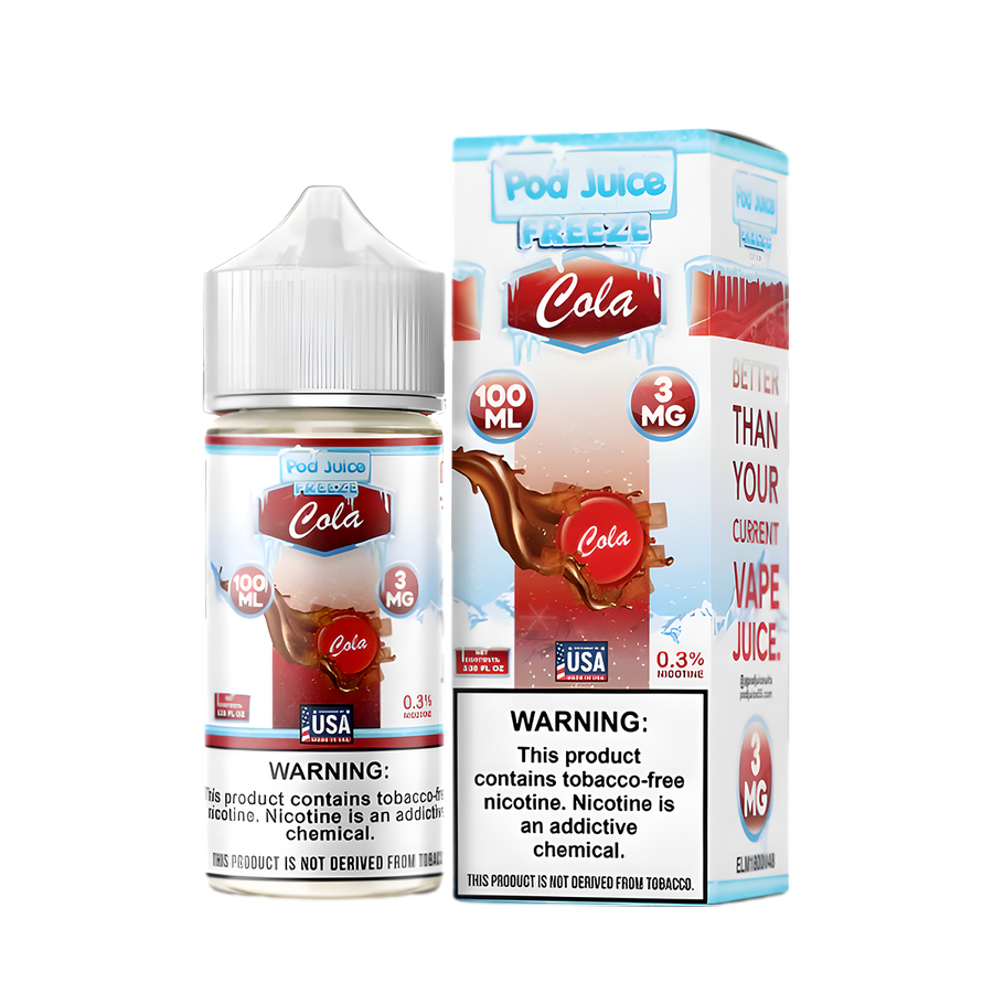 Pod Juice Freeze Freebase Vape Juice 0 Mg Cola Freeze 