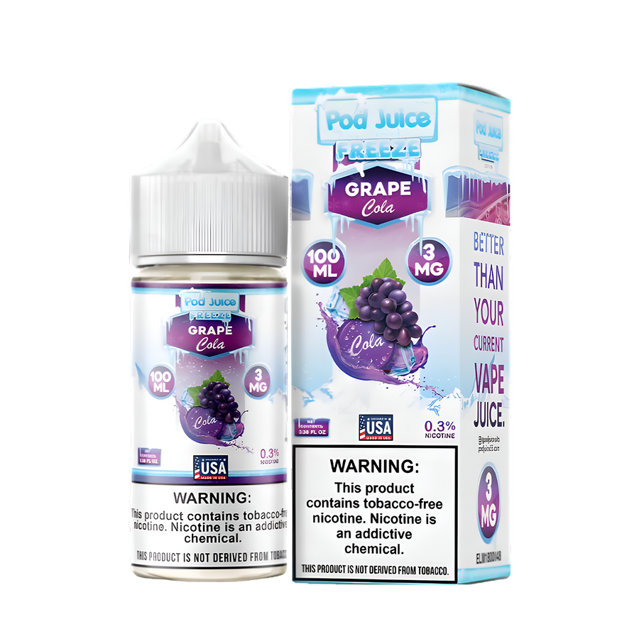 Pod Juice Freeze Freebase Vape Juice 0 Mg Grape Cola Freeze 