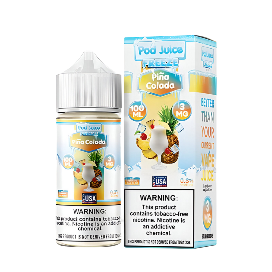 Pod Juice Freeze Freebase Vape Juice 0 Mg Pina Colada Freeze 
