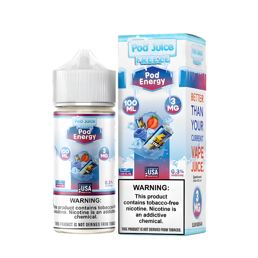 Pod Juice Freeze Freebase Vape Juice 0 Mg Pod Energy Freeze 