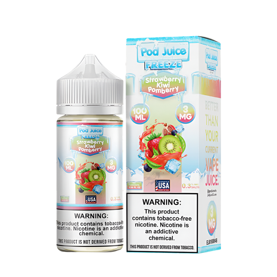 Pod Juice Freeze Freebase Vape Juice 0 Mg Strawberry Kiwi Pomberry Freeze 