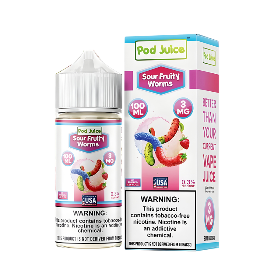 Pod Juice Freeze Freebase Vape Juice 3 Mg Fruity Worms Freeze 
